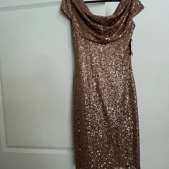 Vince Camuto | Dresses | Vince Camuto Gold Sequin Sheath Dress For Cocktail  | Poshmark